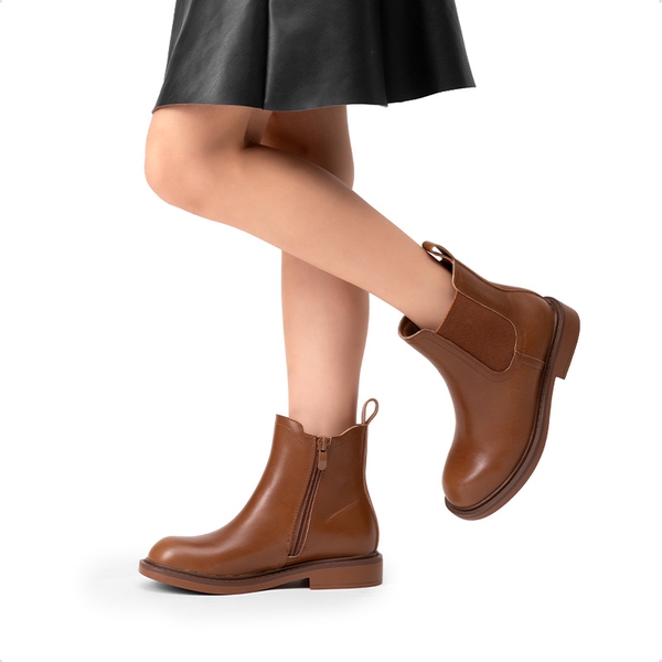 Girls’ Classic Lightweight Non-Slip Ankle Boots - TAN - 5