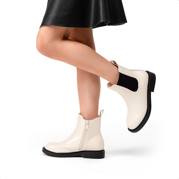 Girls’ Classic Lightweight Non-Slip Ankle Boots - WHITE/BLACK - 5
