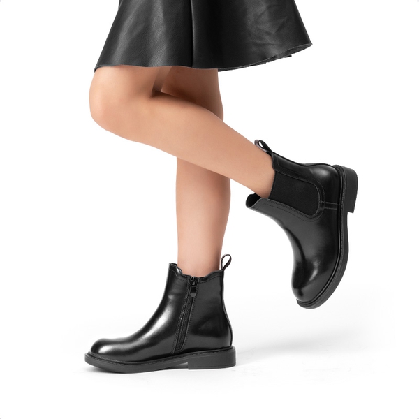 Girls’ Classic Lightweight Non-Slip Ankle Boots - BLACK - 5