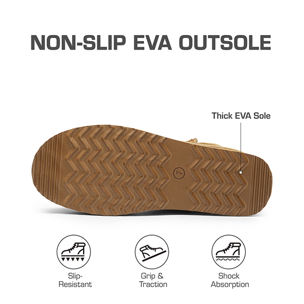 Women’s Wide Toe Platform Mini Snow Boots - CHESTNUT - 4