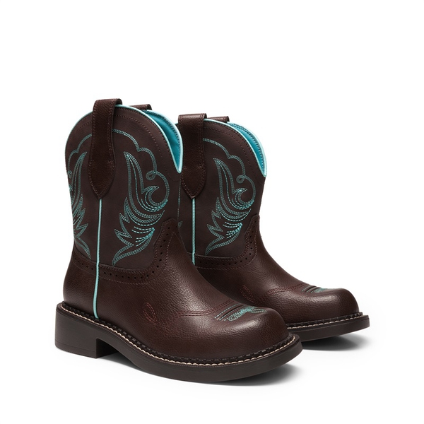 Women’s Slip-On Vintage Western Boots - BROWN - 4