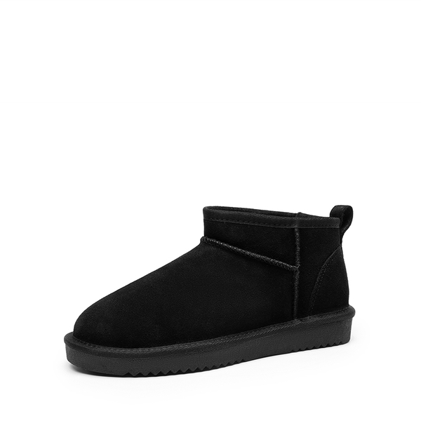 Women’s Classic Wide Toe Faux Fur Snow Boots - BLACK -  0