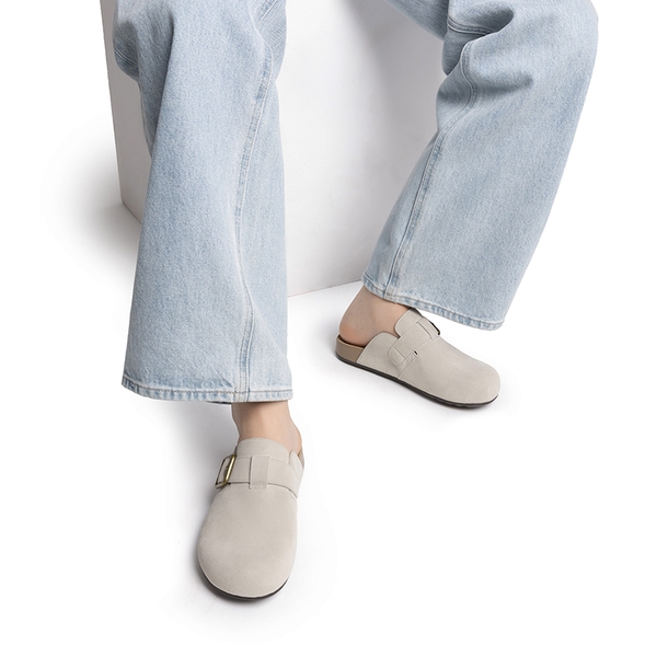 Women’s Adjustable Faux Suede Clogs - GREY - 6