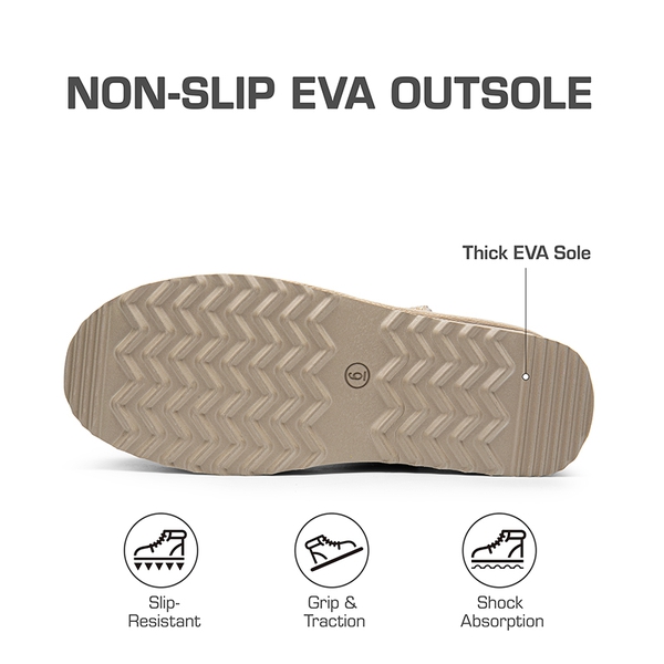 Women’s Wide Toe Platform Mini Snow Boots - SAND - 4