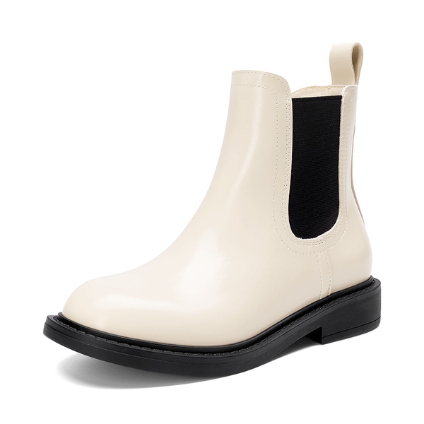 Girls’ Classic Lightweight Non-Slip Ankle Boots - WHITE/BLACK -  0