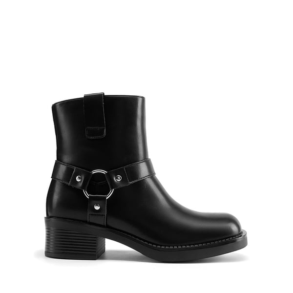 Women’s Rebel-Chic Motorcycle Boots - BLACK - 1