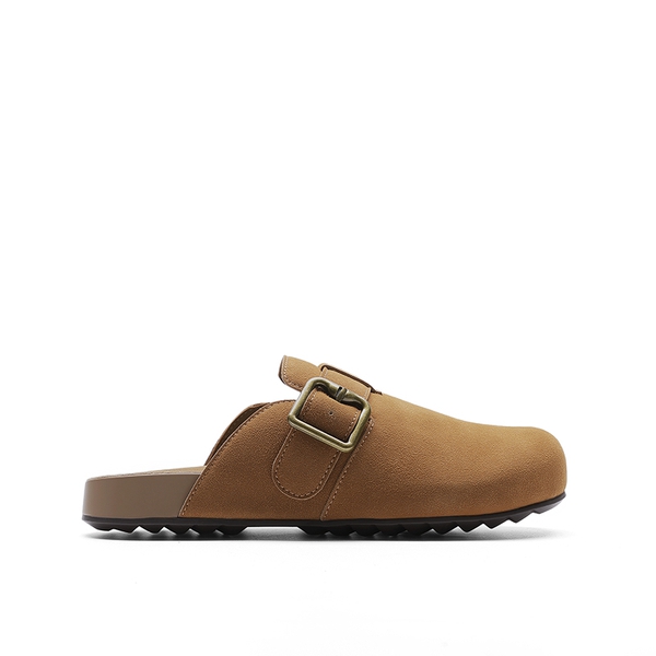 Women’s Adjustable Faux Suede Clogs - BROWN - 1