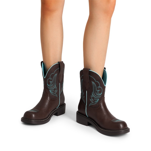 Women’s Slip-On Vintage Western Boots - BROWN - 5