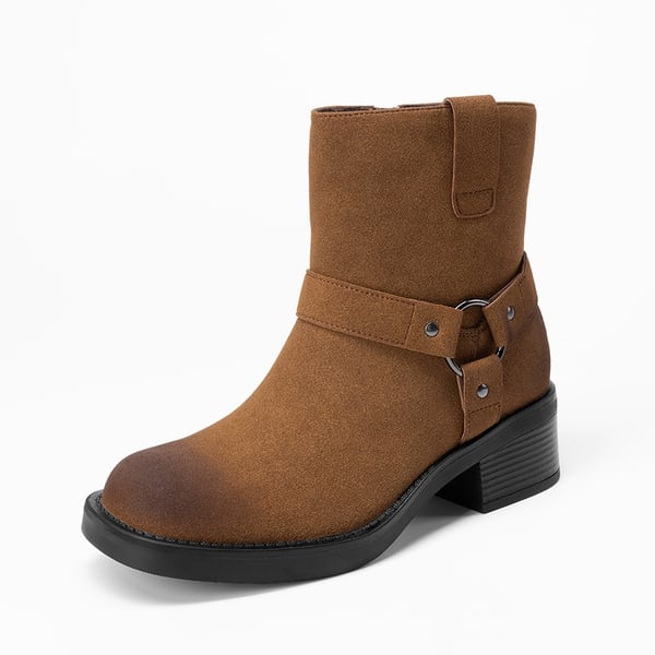 Women’s Rebel-Chic Motorcycle Boots - TAN -  0