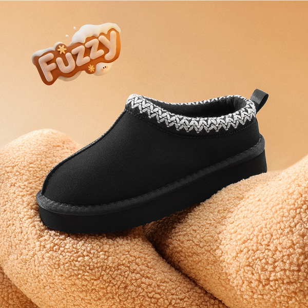 Kids’ Cozy Wide Toe Winter Slippers - BLACK - 5