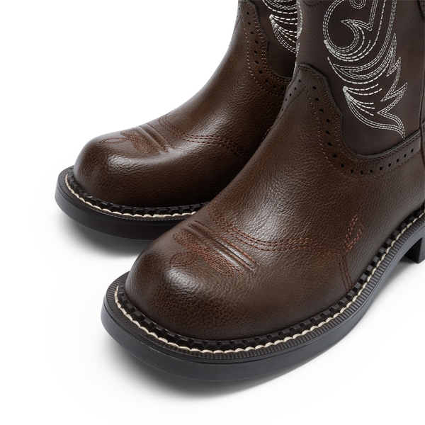 Women’s Slip-On Vintage Western Boots - ALL BROWN - 3