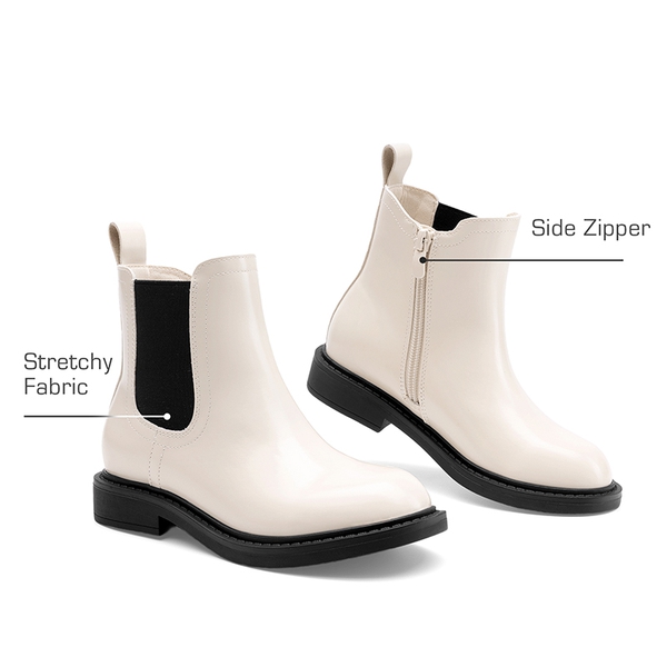 Girls’ Classic Lightweight Non-Slip Ankle Boots - WHITE/BLACK - 4