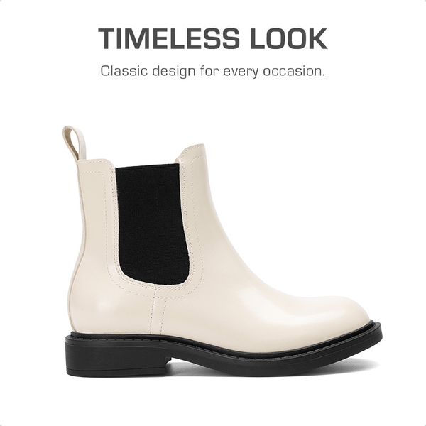 Girls’ Classic Lightweight Non-Slip Ankle Boots - WHITE/BLACK - 1