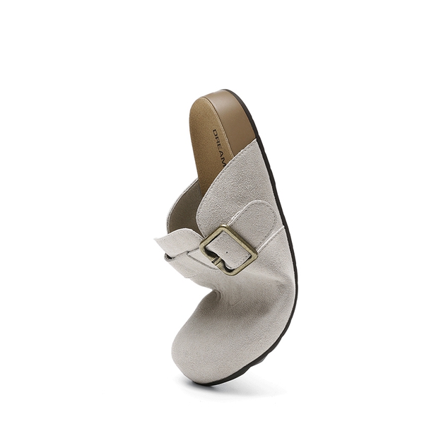 Women’s Adjustable Faux Suede Clogs - GREY - 2