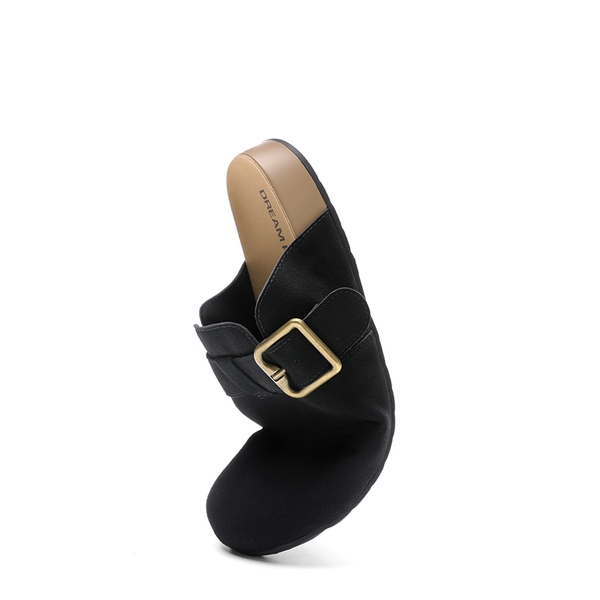 Women’s Adjustable Faux Suede Clogs - BLACK - 2