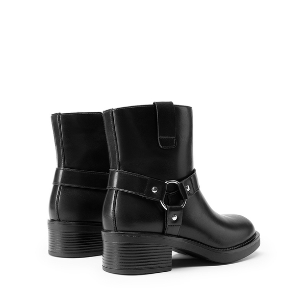 Women’s Rebel-Chic Motorcycle Boots - BLACK - 4