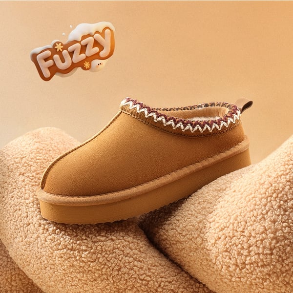 Kids’ Cozy Wide Toe Winter Slippers - CAMEL - 4