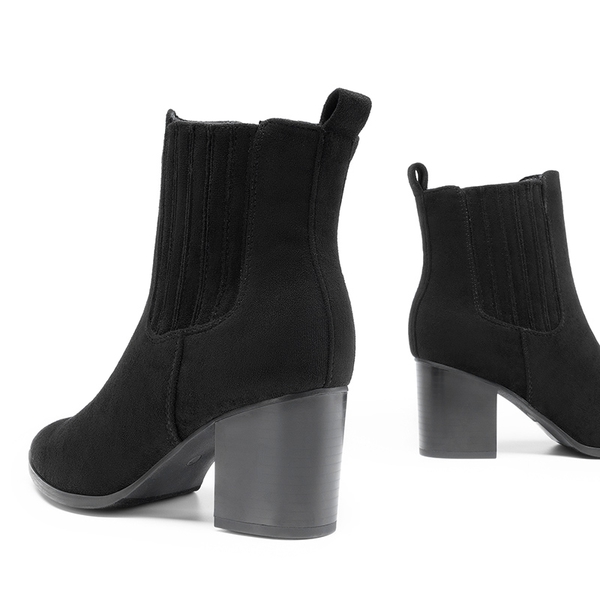 Women’s Sleek Cushioned Ankle Boots - BLACK-SUEDE - 4