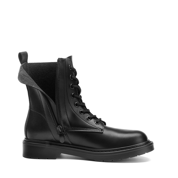 Women’s Modern Lace-Up Combat Ankle Boots - BLACK-MATTE - 1