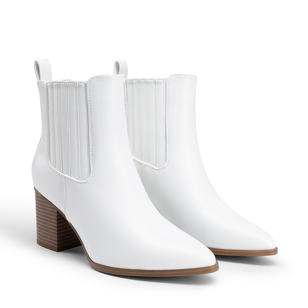 Women’s Sleek Cushioned Ankle Boots - WHITE - 2