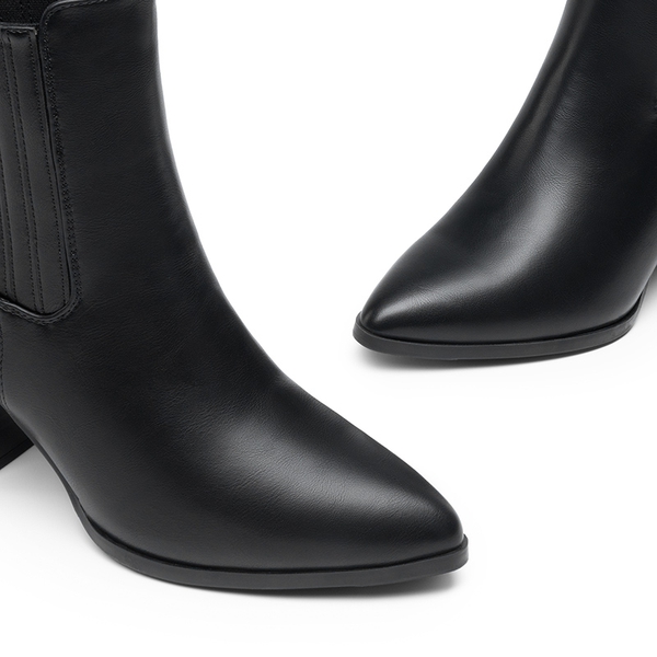 Women’s Sleek Cushioned Ankle Boots - BLACK-PU - 3