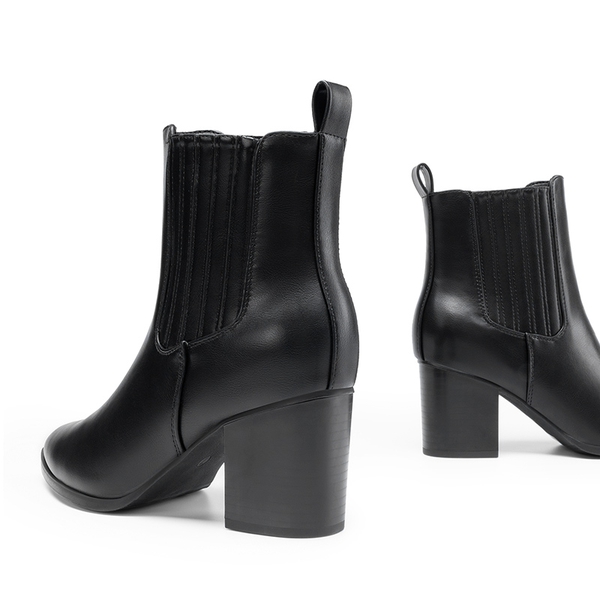 Women’s Sleek Cushioned Ankle Boots - BLACK-PU - 4