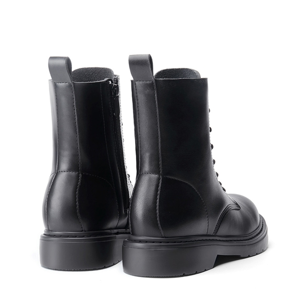 Women’s Modern Lace-Up Combat Ankle Boots - BLACK-MATTE - 3