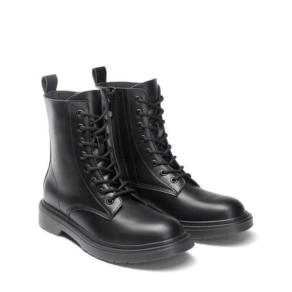 Women’s Modern Lace-Up Combat Ankle Boots - BLACK-MATTE - 2
