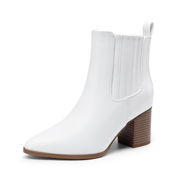 Women’s Sleek Cushioned Ankle Boots - WHITE -  0
