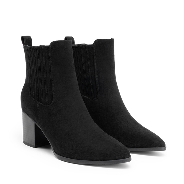 Women’s Sleek Cushioned Ankle Boots - BLACK-SUEDE - 2