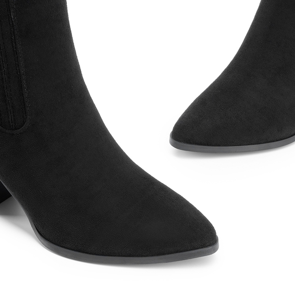 Women’s Sleek Cushioned Ankle Boots - BLACK-SUEDE - 3