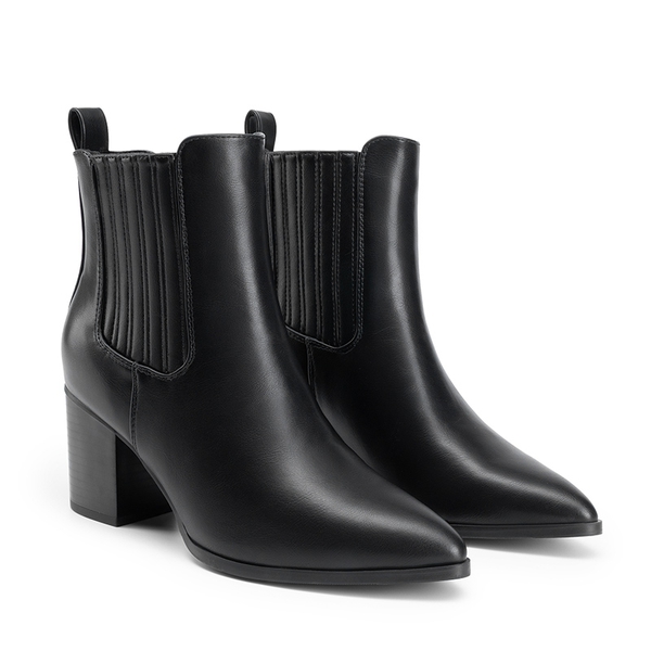 Women’s Sleek Cushioned Ankle Boots - BLACK-PU - 2