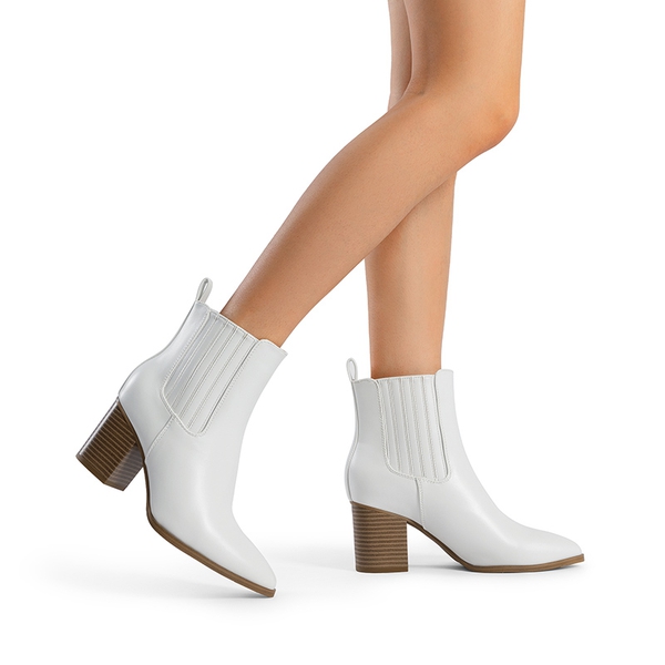 Women’s Sleek Cushioned Ankle Boots - WHITE - 6