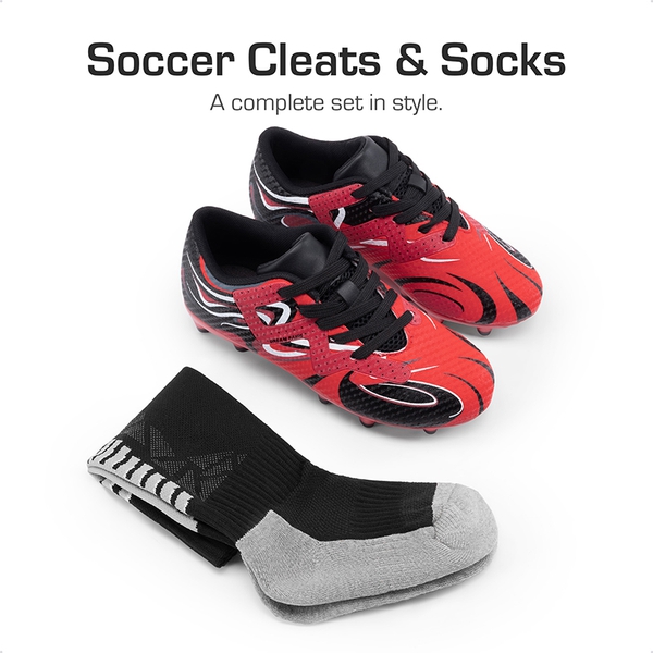 Kids’ High-Performance Soccer Cleats - RED/BLACK - 4
