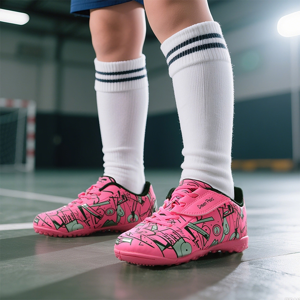 Kids’ Multi-Sport Indoor Soccer Shoes - HOT PINK - 4