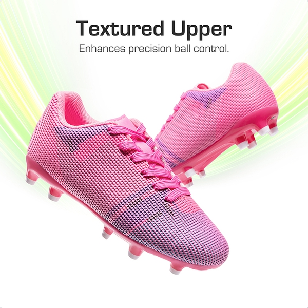 Kids’ Durable Soccer Cleats with Enhanced Ball Control - ROSE RED/WHITE - 1