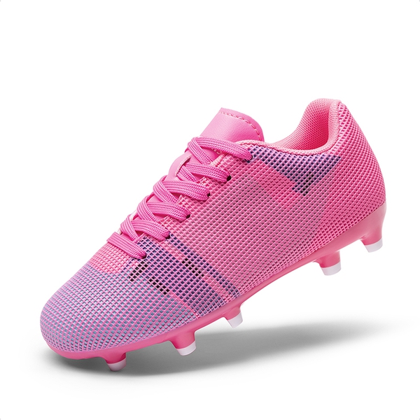Kids’ Durable Soccer Cleats with Enhanced Ball Control - ROSE RED/WHITE -  0
