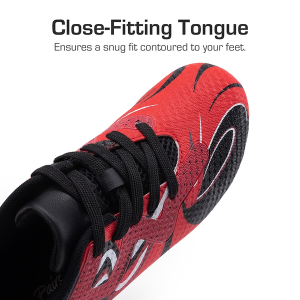 Kids’ High-Performance Soccer Cleats - RED/BLACK - 3