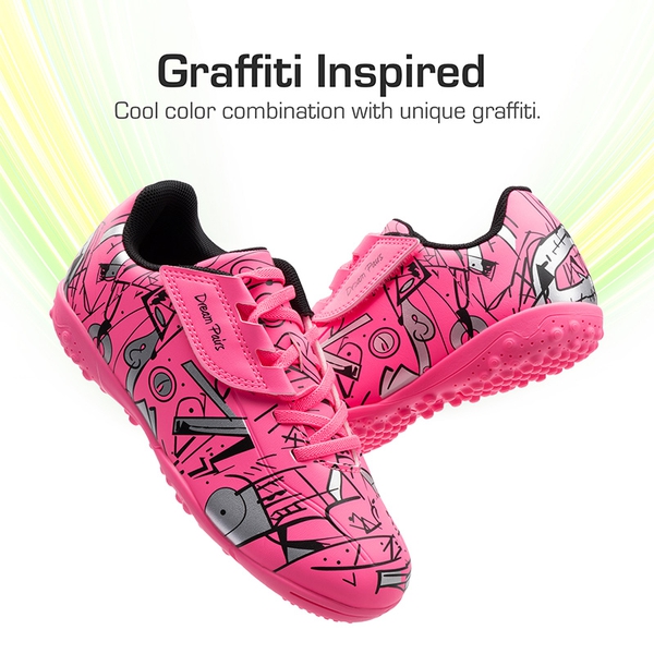 Kids’ Multi-Sport Indoor Soccer Shoes - HOT PINK - 1