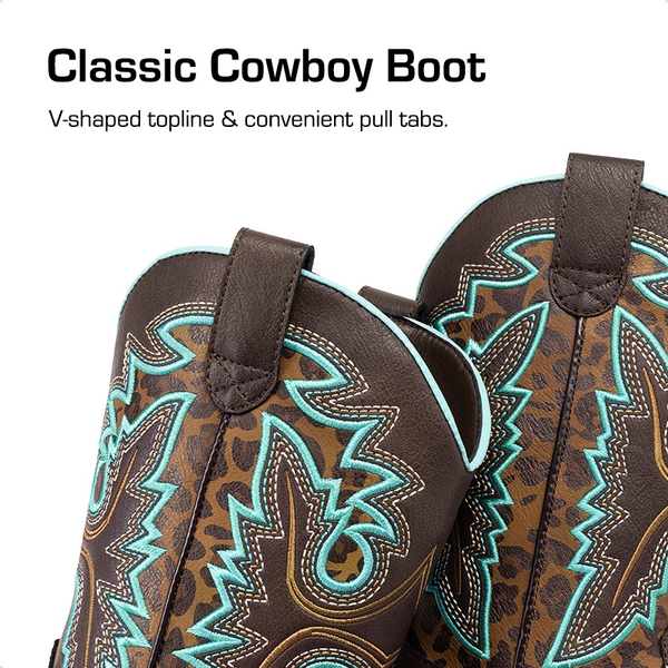 Boys’ Camouflage Western Cowboy Boots - BROWN/LEOPARD - 2