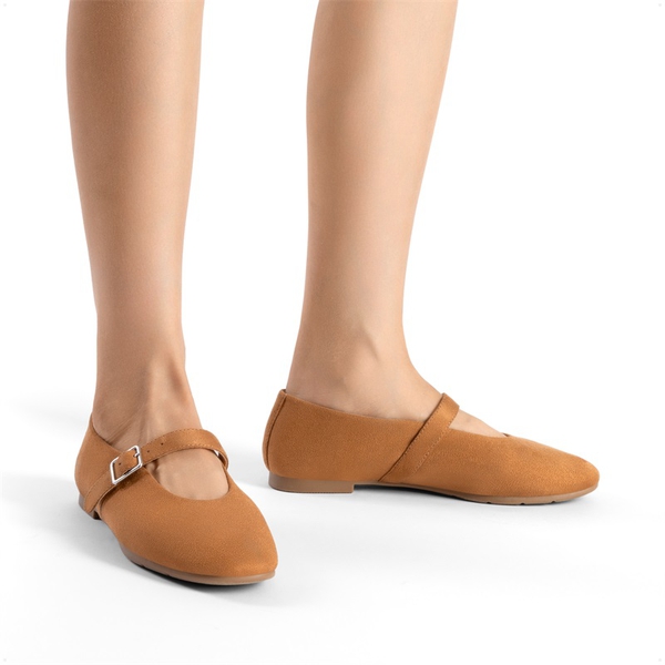 Women’s Cushioned Mary Jane Flats - KHAKI - 7