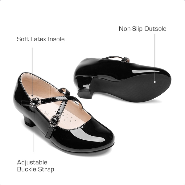 Girls’ Dressy Non-Slip Mary Jane Shoes - BLACK - 3