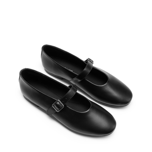 Women’s Cushioned Mary Jane Flats - BLACK-PU - 2