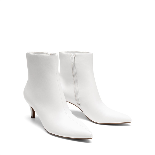 Women’s Pointed-Toe Stiletto Ankle Boots - WHITE - 3