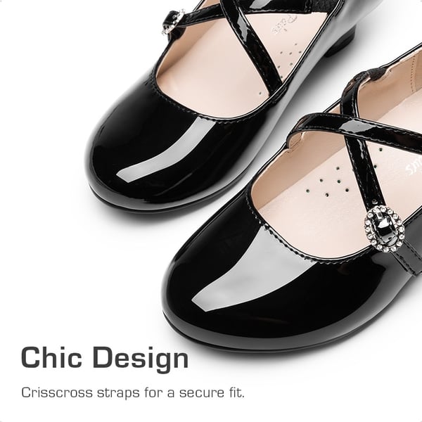 Girls’ Dressy Non-Slip Mary Jane Shoes - BLACK - 2