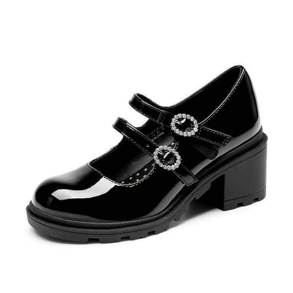 Girls’ Double-Strap Mary Jane Shoes - BLACK -  0