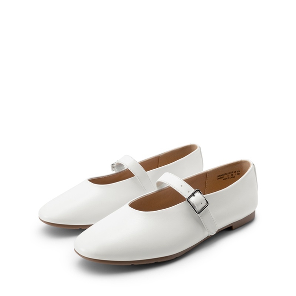 Women’s Cushioned Mary Jane Flats - WHITE - 6