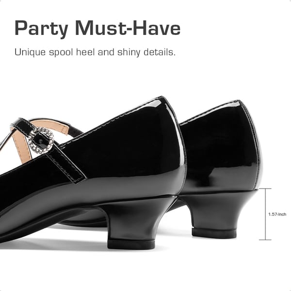 Girls’ Dressy Non-Slip Mary Jane Shoes - BLACK - 1