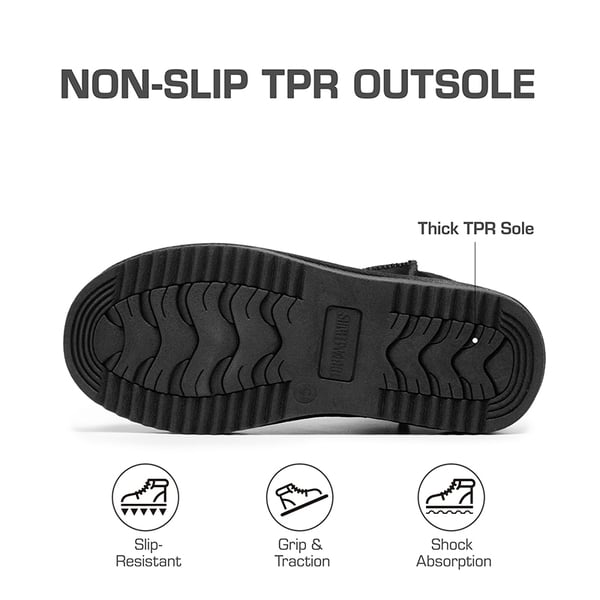 Women’s Faux Fur Slip-On Ankle Boots - BLACK - 2