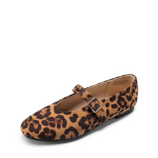 Women’s Cushioned Mary Jane Flats - LEOPARD -  0
